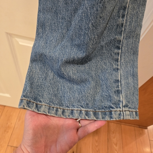 Vintage Y2K Jeans 32 Mid Rise Blue Pocket Medium Light Wash Cotton Straight Leg - Picture 6 of 12